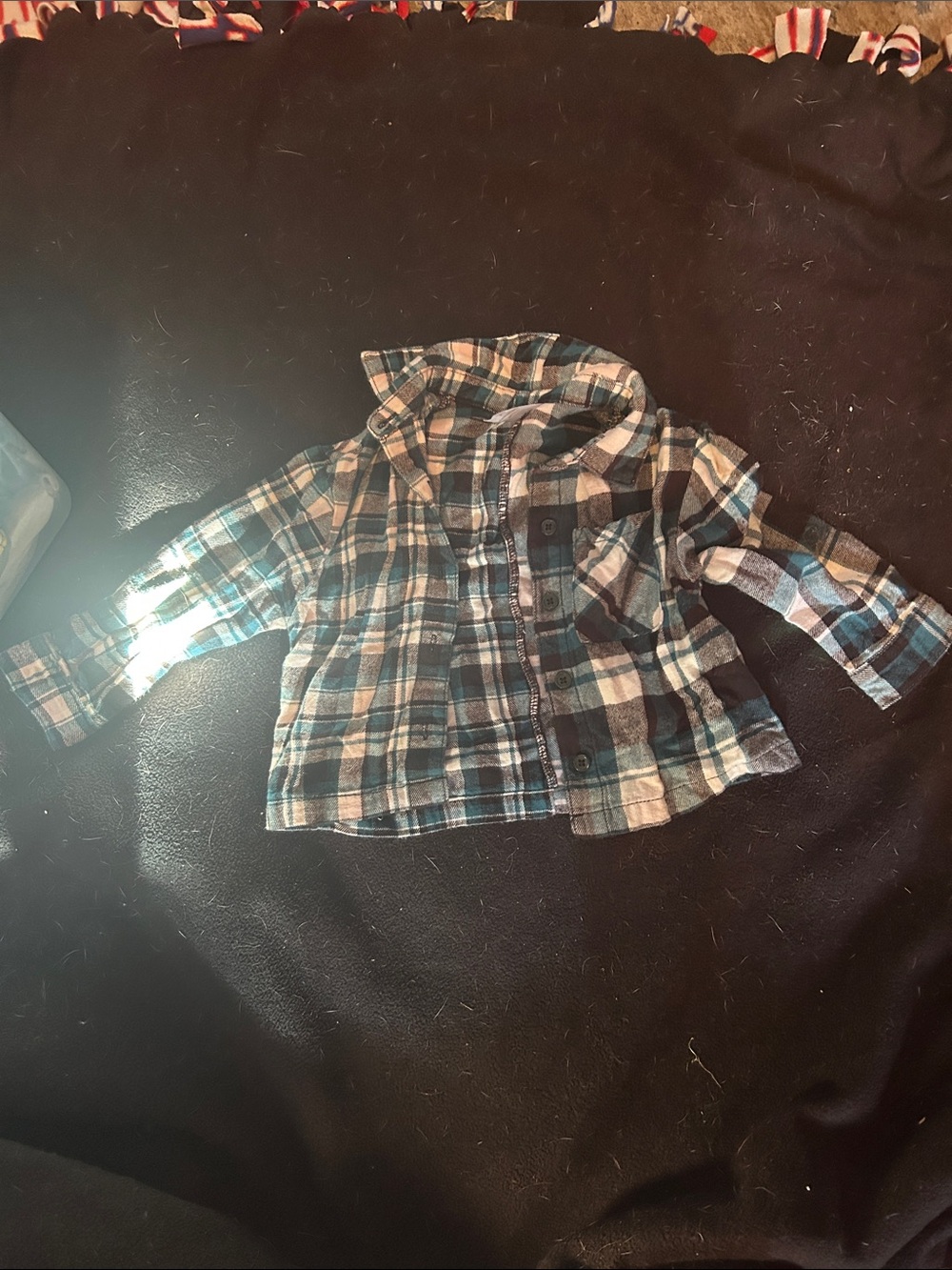 Toddler Plaid Button-Down Shirt Jacket in Blue and Gray